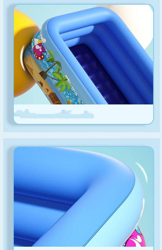 Aufblasbares Kinderbecken | Schnelles Aufblasen | Strapazierfähiges PVC | Garten & Balkon