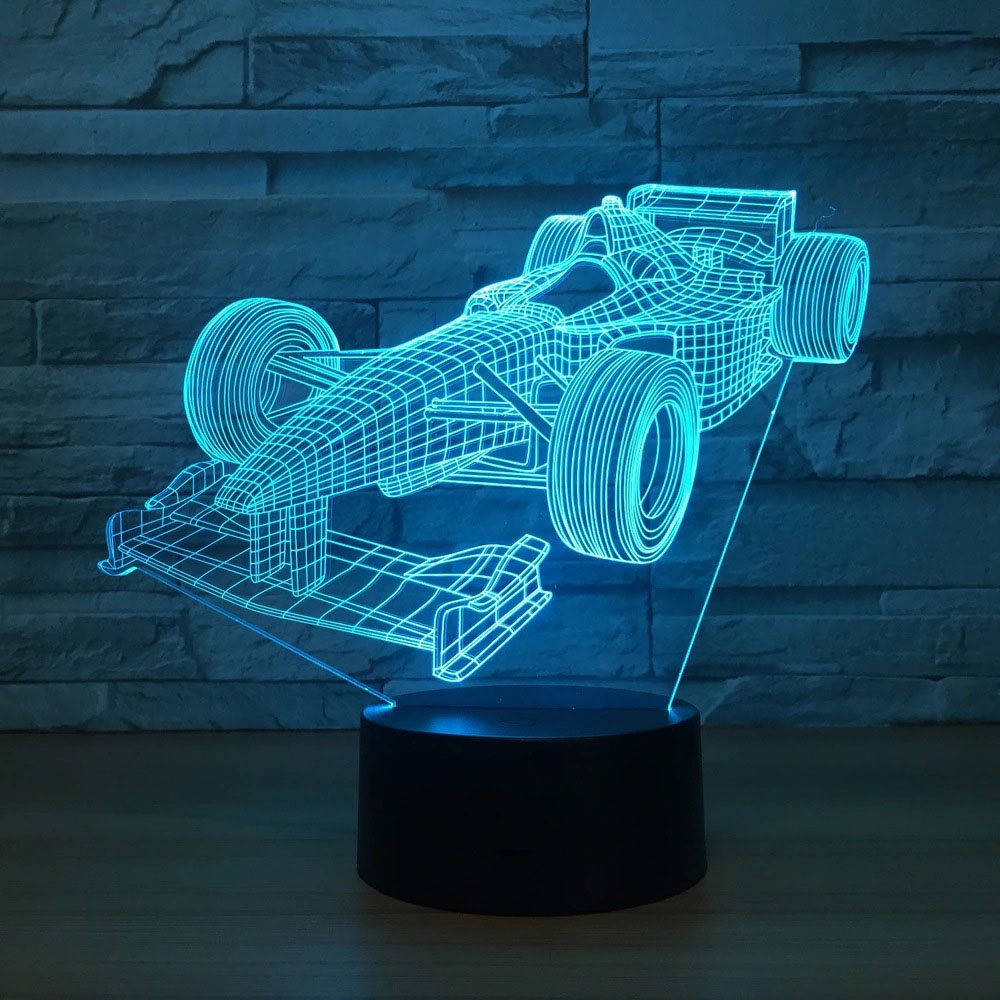 LumiDrive | 3D LED-Nachtlicht | USB, Touch & Fernbedienung | Auto & Schlafzimmer