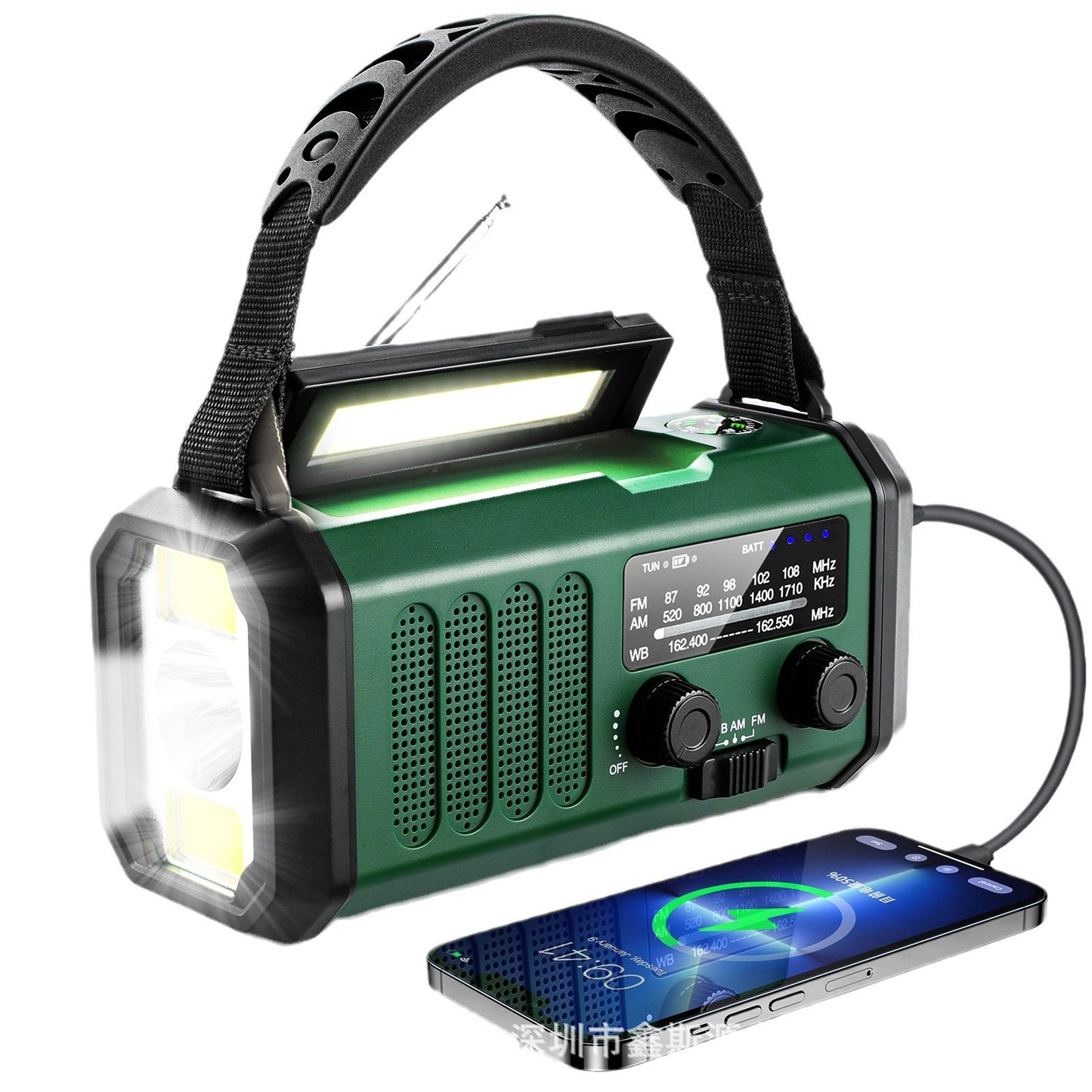 Solar-AM/FM-Radio | Solar & Handkurbel | Notfallfunktionen | Camping & Notfälle