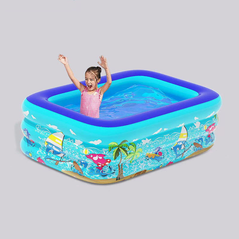 Aufblasbares Kinderbecken | Schnelles Aufblasen | Strapazierfähiges PVC | Garten & Balkon