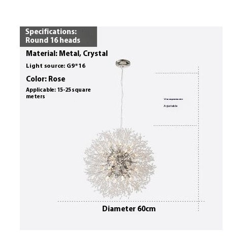 LumiDandelion | Kristall-Kronleuchter | Löwenzahn-Design | Wohn/Schlaf/Esszimmer