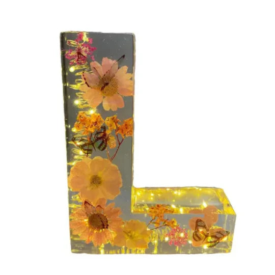 Blumen-Buchstabenlampe | Warmweißes LED | Dekorativ & individuell | Geschenk & Zimmer