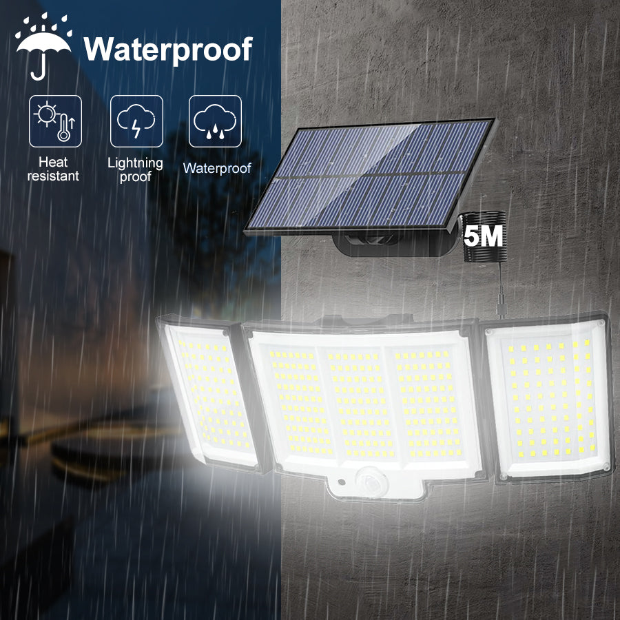 Solar Bewegungsmelder Lampen | Solarlampen mit PIR | Wetterfest & sparsam | Hof & Garage