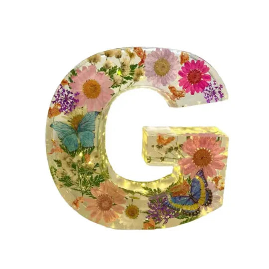 Blumen-Buchstabenlampe | Warmweißes LED | Dekorativ & individuell | Geschenk & Zimmer