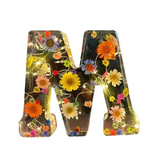 Blumen-Buchstabenlampe | Warmweißes LED | Dekorativ & individuell | Geschenk & Zimmer