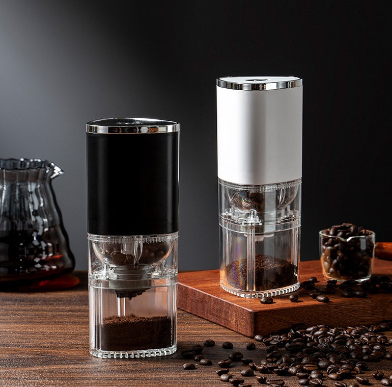 Tragbare elektrische Kaffeemühle | USB & kompakt | Edelstahlklingen | Reise & Büro