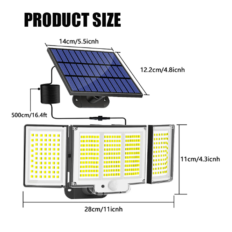 Solar Bewegungsmelder Lampen | Solarlampen mit PIR | Wetterfest & sparsam | Hof & Garage