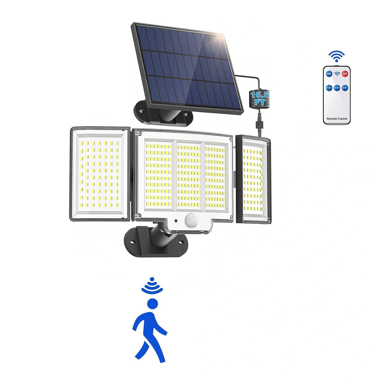 Solar Bewegungsmelder Lampen | Solarlampen mit PIR | Wetterfest & sparsam | Hof & Garage