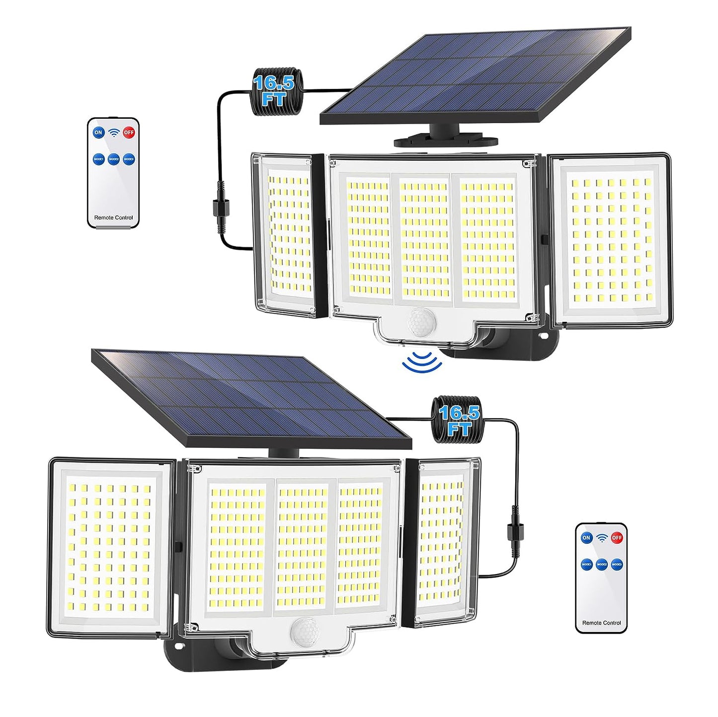 Solar Bewegungsmelder Lampen | Solarlampen mit PIR | Wetterfest & sparsam | Hof & Garage