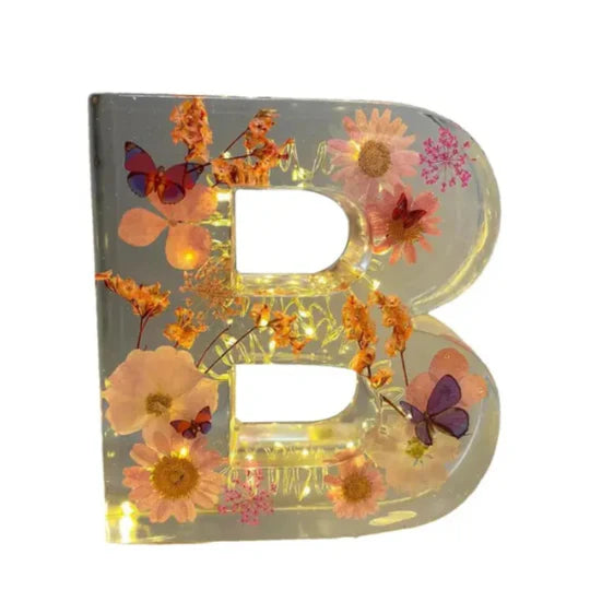 Blumen-Buchstabenlampe | Warmweißes LED | Dekorativ & individuell | Geschenk & Zimmer
