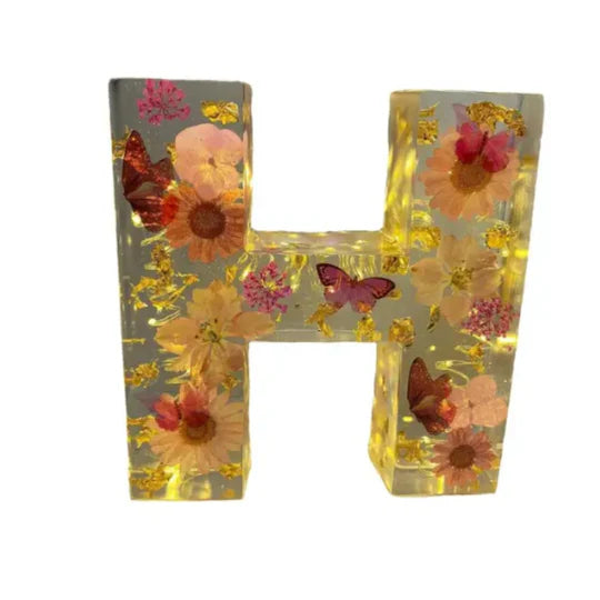 Blumen-Buchstabenlampe | Warmweißes LED | Dekorativ & individuell | Geschenk & Zimmer